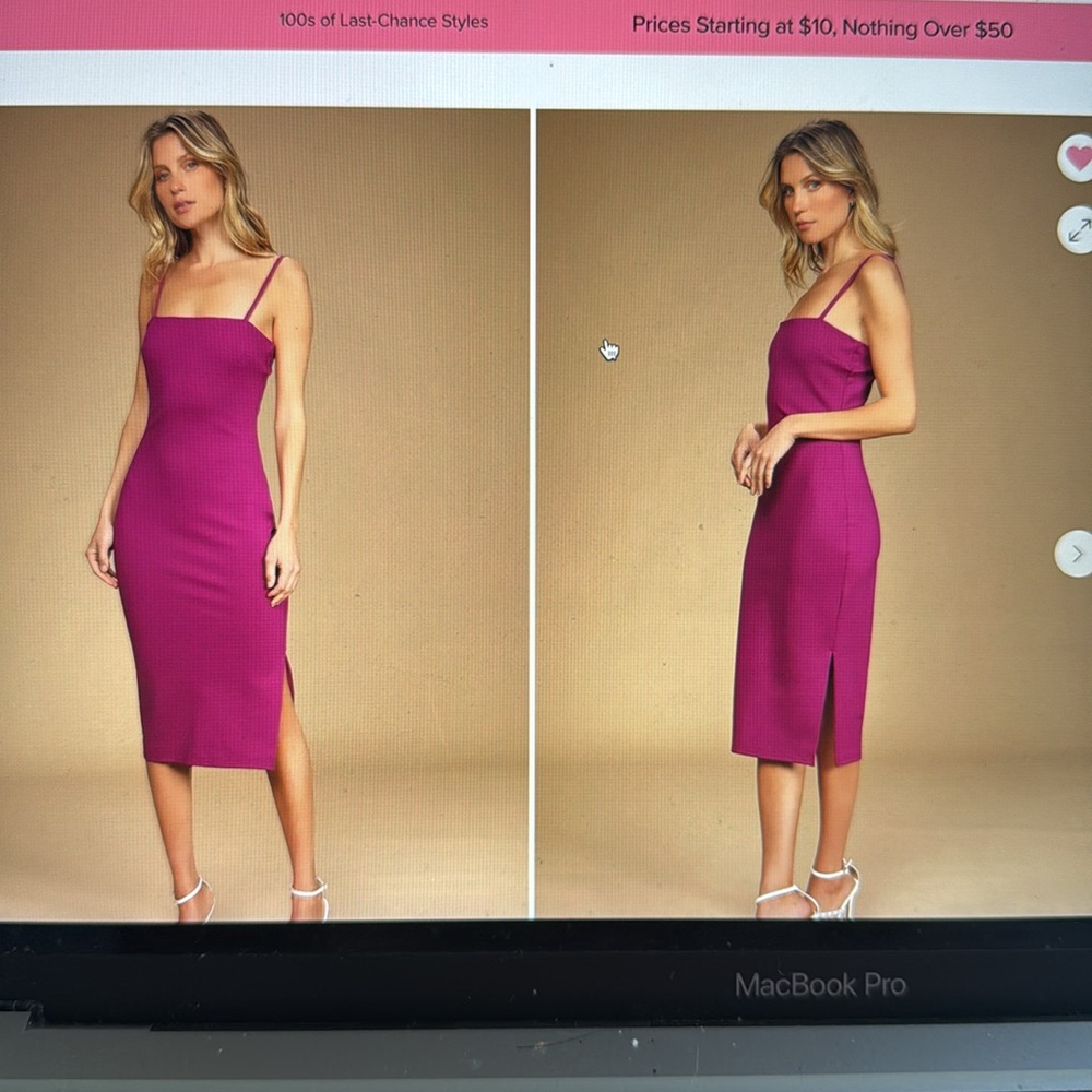 NWT Paulina Purple Bodycon Midi Dress